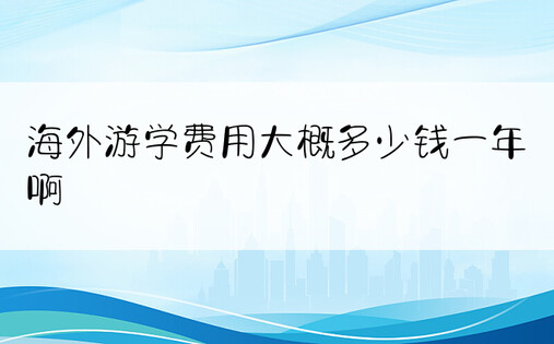 海外游学费用大概多少钱一年啊