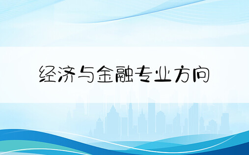 经济与金融专业方向