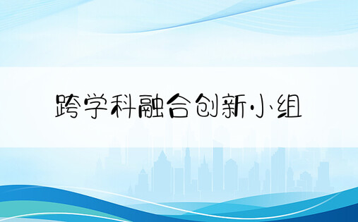 跨学科融合创新小组